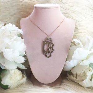 Hello Drama Lucite Silver Knuckles Star Necklace